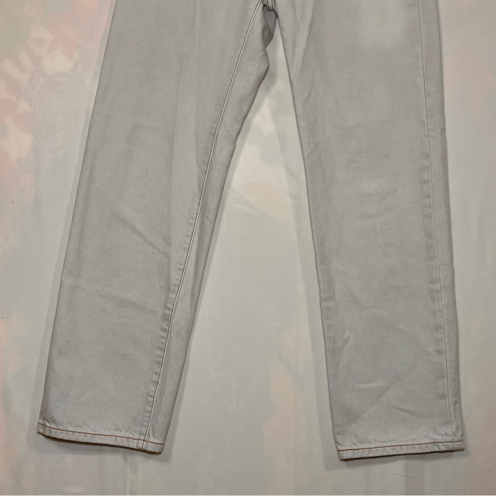 Levi’s Premium 501 White Wash Jeans 25x30 Straight Leg Big E Vintage 90s Denim - Picture 12 of 13